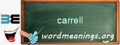 WordMeaning blackboard for carrell